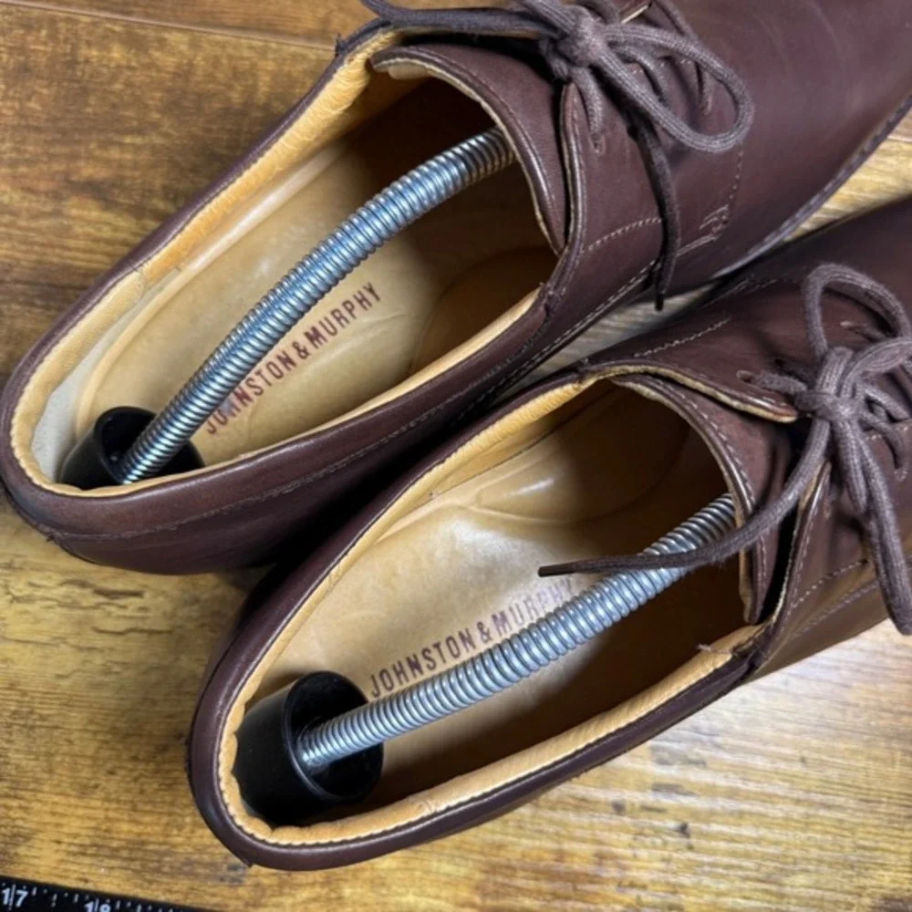 Johnston & Murphy 20-7426 Brown Leather Plain Toe‎ Derby Mens Size 11.5 M